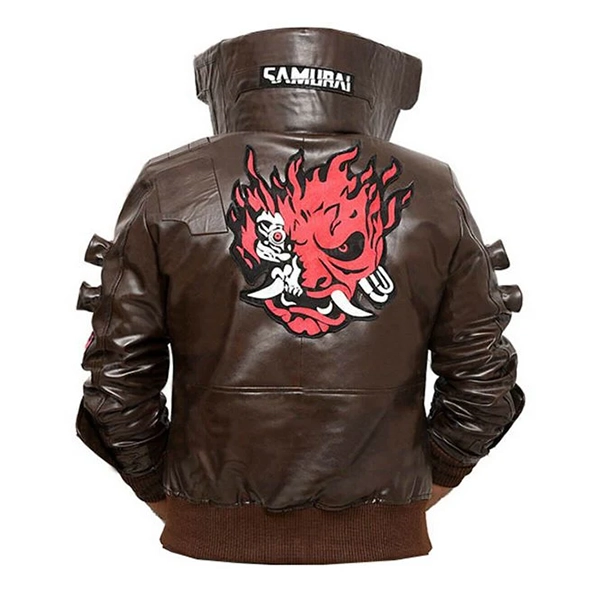 CyberPunk2077BrownJacket.webp Cyberpunk Samurai 2077 Brown Leather Jacket - Image 1