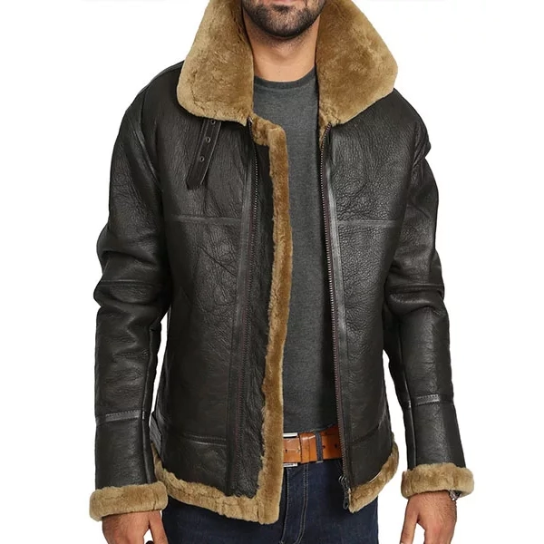 Genuine-Brown-B3-Bomber-Jacket-jpg.webp Genuine Brown B3 Bomber Jacket - Image 1