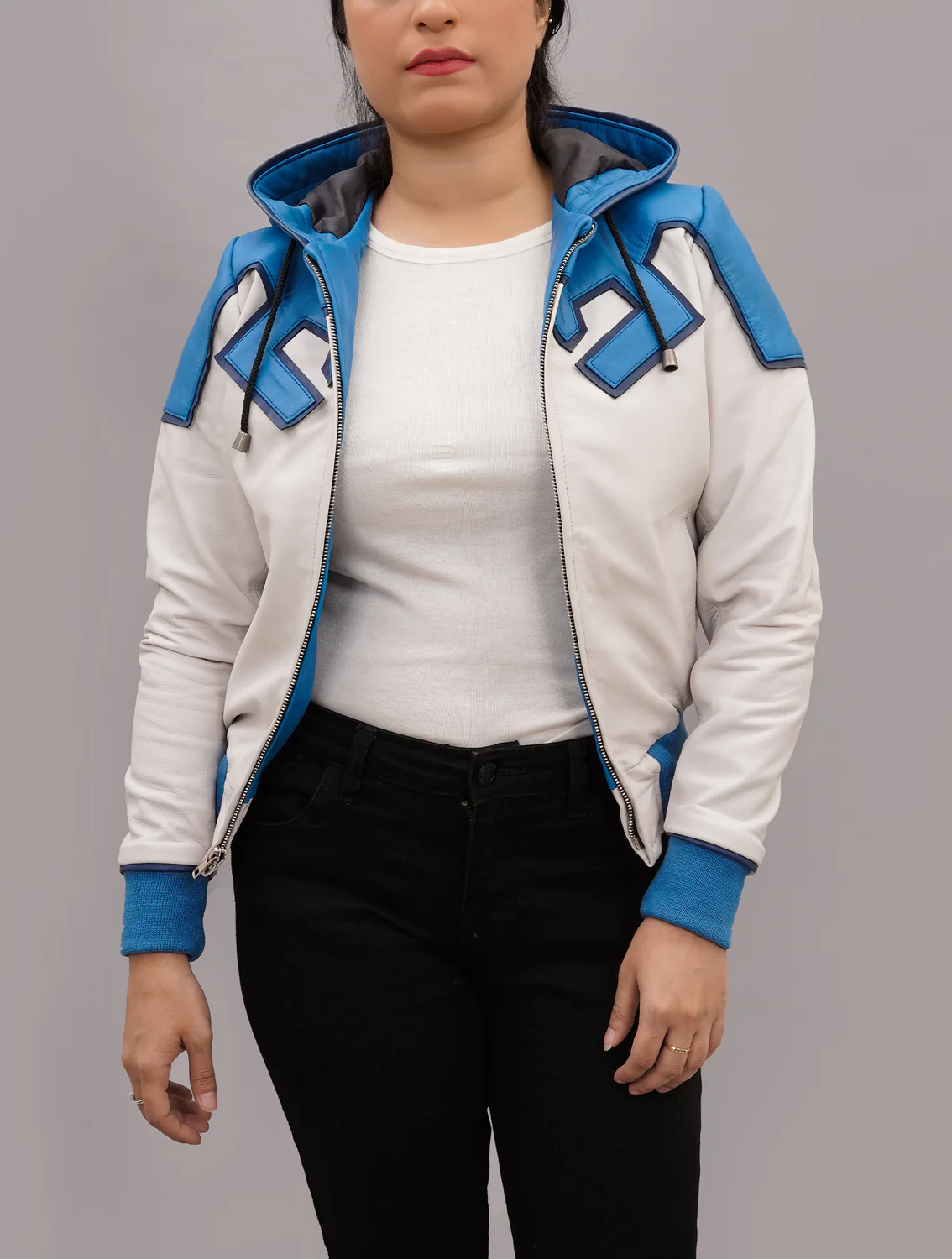 Handmade-Inspired-Jaime-Reyes-Blue-Beetle-Costume-Leather-Bomber-Jacket_1500x1500.webp Handmade Inspired Jaime Reyes Beetle Leather Bomber Jacket - Image 1