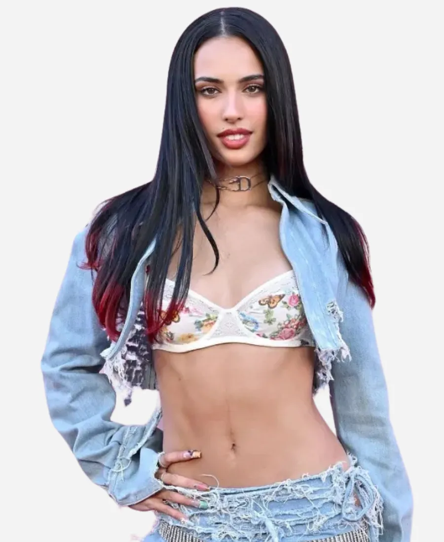 Kylie-Cantrall-Billboard-Women-Music-Event-Denim-Crop-Jacket.webp Kylie Cantrall 2026 Billboard Women Music Event Crop Jacket - Image 1