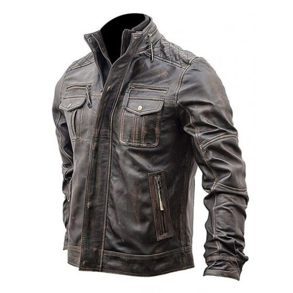 MENS-SLIM-FIT-VINTAGE-LEATHER-BIKER-JACKET.jpg MEN’S SLIM FIT VINTAGE LEATHER BIKER JACKET - Image 1
