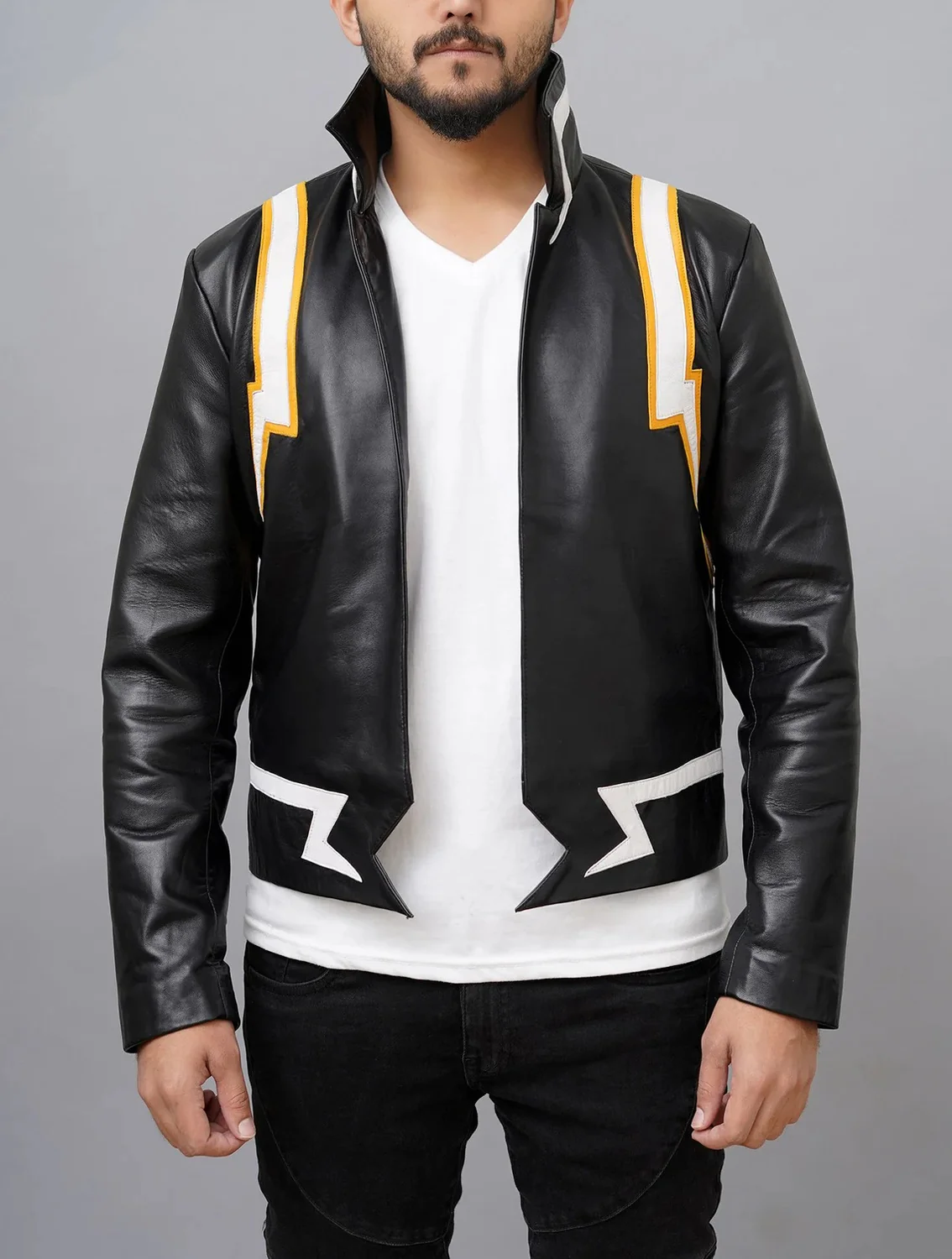 MHADenkiOutfit_1500x1500.webp Handmade Denki Cosplay Costume Leather Jacket - Image 1