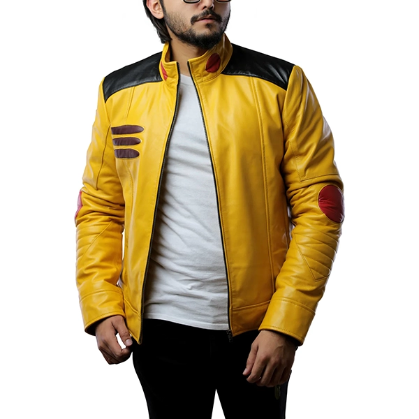 MensDetectivePikachuCostumeYellowLeatherJacket_1500x1500.webp Mens Detective Costume Yellow Leather Jacket - Image 1