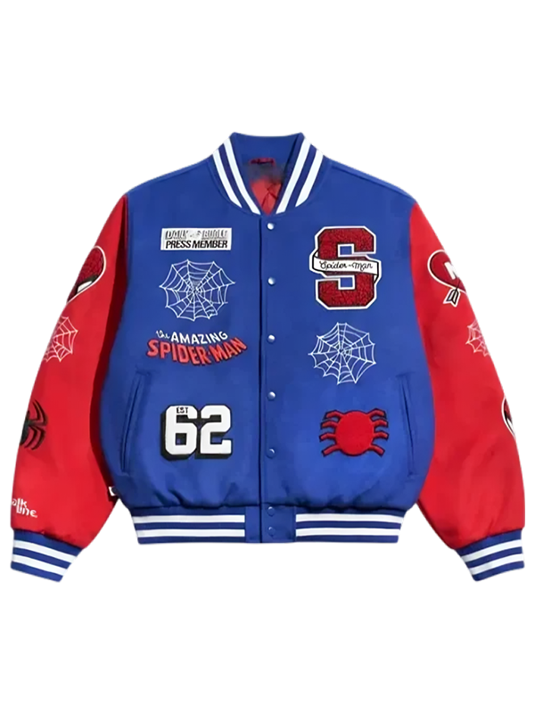 Peter-Parker-Spider-Man-Varsity-Jacket.webp Peter Parker Spider Man Varsity Jacket - Image 1