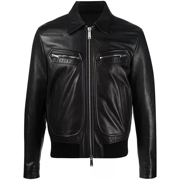 classic-biker-shirt-collar-leather-jacket.webp Classic Mens Black Biker Leather Jacket - Image 1